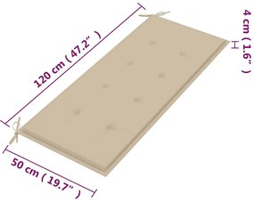 Banco de jardim 2 lugares c/ almofadão 120 cm eucalipto maciço