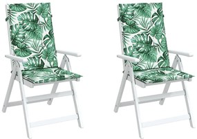 Almofadões cadeira de encosto alto 2 pcs tecido folhas