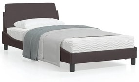 vidaXL Estrutura de cama sem colchão 100x200 cm tecido castanho-escuro