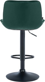 Banco alto em veludo com estrutura preta 85-106 x 49 x 51 cm verde