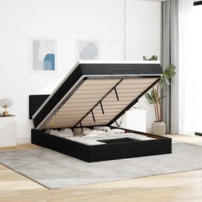 vidaXL Estrutura de cama otomana com colchão 140x200 cm veludo preto