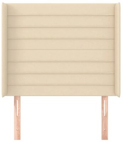 Cabeceira de cama c/ abas tecido 103x16x118/128 cm creme