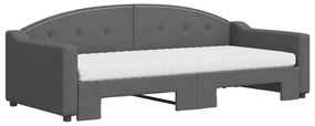 Sofá-cama c/ gavetão e colchões 90x200cm tecido cinzento-escuro