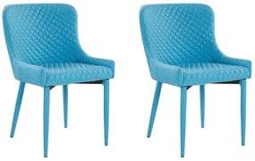 Conjunto de 2 cadeiras estofadas em tecido azul claro SOLANO Beliani