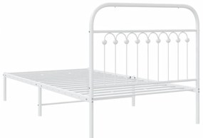 Estrutura de cama com cabeceira 100x200 cm metal branco