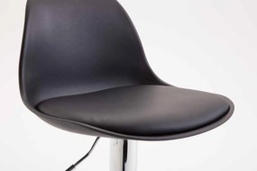 Banco alto Kiel em couro sintético 39 x 82-104 x 43 cm Preto