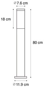 Poste de iluminação exterior castanho ferrugem com opala 80 cm IP44 - Rox Industrial