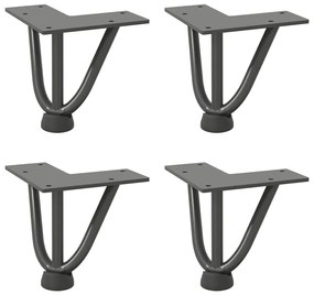 Pernas de grampo para mesa de centro 4 peças antracite 10 cm aço maciç