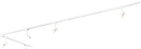 Sistema de iluminação de trilho inteligente branco monofásico com 5 luzes incluindo WiFi GU10 - Iconic Jeany