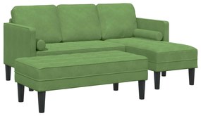 vidaXL Conjunto de Sofás 2 pcs Verde claro 173 x 131 x 67 cm Veludo