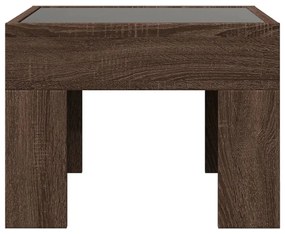 Mesa de centro luzes LED Infinity 40x40x30 cm carvalho castanho