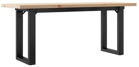 Mesa de centro estrutura em O 110x40x45,5cm pinho/aço
