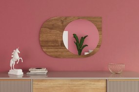 Espelho "Pubble" - 60 x 90 x 2,2 cm - Nogueira - Design Moderno