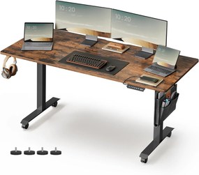 Mesa de escritório regulável com ajuste elétrico | VASAGLE | 160 x 70 x 120 cm | LSD176X01.