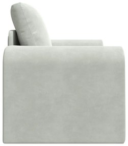 Sofá Cama 2-em-1 Cinza Claro 98x71x83 cm Veludo