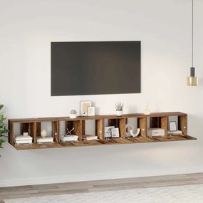vidaXL Conjunto de móvel de TV com armazenamento com porta 4 pcs Madeira Antiga