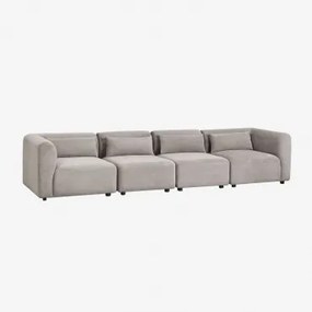 Sofá Modular De 4 Peças Fogler Bombazina Cinzento Toupeira Claro - Sklum