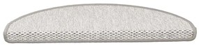 Tapetes escada adesivos aspeto sisal 15pcs 65x21x4 cm platinado