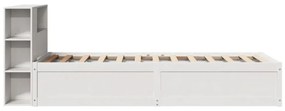 Cama sem colchão 75x190 cm madeira de pinho maciça branco