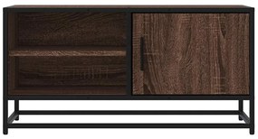 Móvel p/ TV 80x34,5x40cm deriv. madeira/metal carvalho castanho