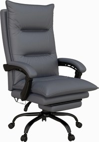 Vinsetto Cadeira de escritório com função de massagem e aquecimento, apoio de pés, até 120 kg, cinza escuro | Aosom Portugal