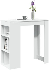 Mesa de bar com prateleiras derivados de madeira branco