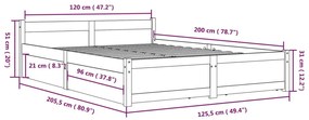 Estrutura de cama com gavetas 120x200 cm