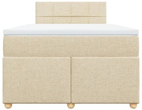 Cama boxspring com colchão 120x190 cm tecido cor creme