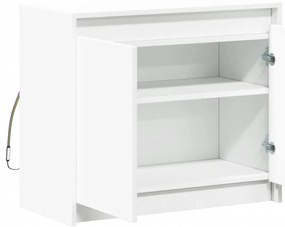 Aparador c/ luzes LED 72x34x61 cm derivados de madeira branco