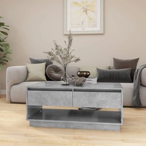 Mesa de Centro Madrid com 2 Gavetas de 102 cm - Cinzento Cimento - Des