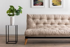 Sofá-Cama de 3 Lugares Saki – Creme – 185x92x82 cm