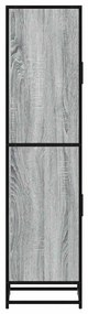 Armário alto 35,5x35x139 cm madeira e metal cinza sonoma