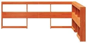 Estante cabeceira forma de L 140 cm pinho maciço castanho-mel