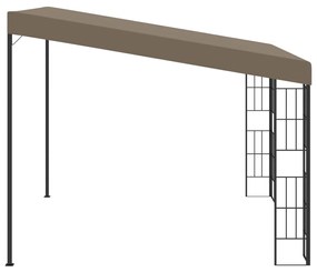 Gazebo de montagem na parede 3x3 m tecido cinzento-acastanhado