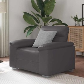 Poltrona 60 cm couro artificial cinzento