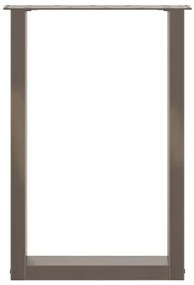 Pés para mesa de jantar em formato de U, 2 peças, aço natural, 50x(72-