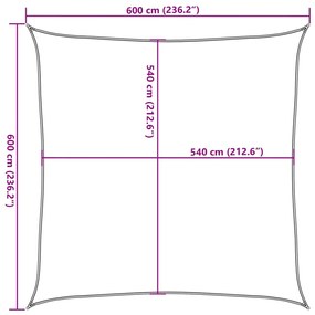 Para-sol estilo vela 160 g/m² 6x6 m PEAD antracite