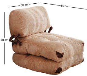 Poltrona-Cama "Copenhagen" - Camel - Design Moderno