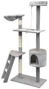 Árvore para gatos c/ postes arranhadores sisal 150 cm cinzento