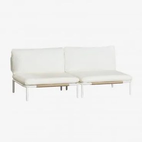 Sofá Modular De Jardim De 2 Peças Em Aço Roubly Beige De Amêndoa - Sklum