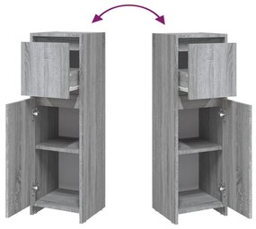 Armário WC 30x30x95 cm derivados de madeira cinzento sonoma