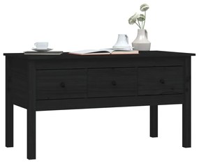 Mesa de centro 102x49x55 cm pinho maciço preto