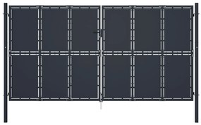 vidaXL Portão de jardim 400x200 cm aço antracite