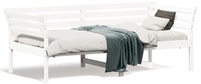 Sofá-cama 90x190 cm madeira de pinho maciça branco