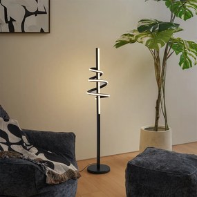 Candeeiro de pé de design preto com LED regulável - Rolla