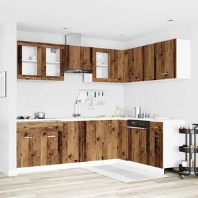 vidaXL 11 pcs armário de cozinha conjunto deriv. madeira madeira velha