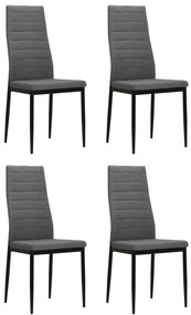 vidaXL Cadeiras de jantar 4 pcs tecido cinzento-claro