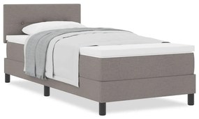 Cama Box Spring com Colchão Taupe 80x200 cm Tecido