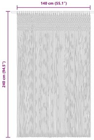 Cortina em macramé 140x240 cm algodão cinzento-acastanhado