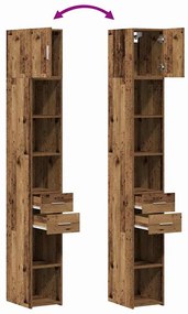 Armário Slim vidaXL Madeira Antiga 30x42.5x225 cm Madeira Engenharia